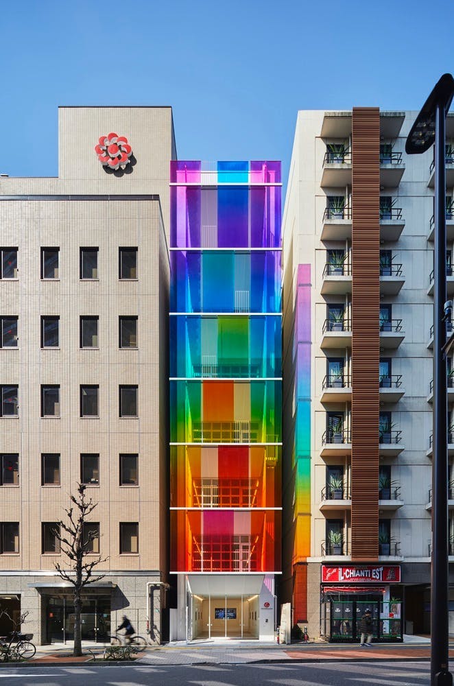 vertical-rainbow-office-building-sako Architects